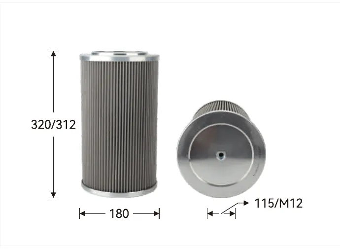 GH9874 Hydraulic filter Height (mm) 320/312, Outer diameter (mm) 180