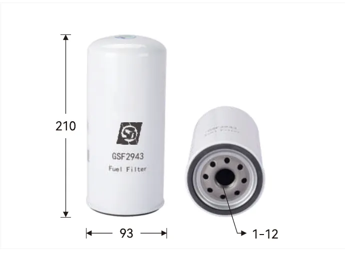 GSF2943 Fuel filter Height (mm) 210, Outer diameter (mm) 93, Thread 1-12