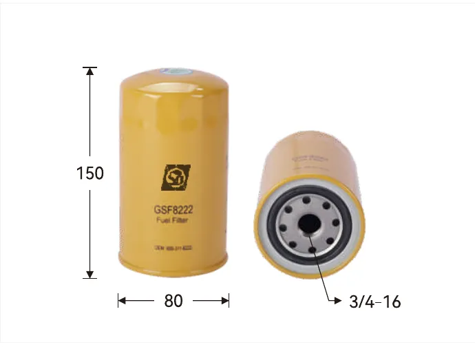 GSF8222 Filtro de combustible Altura (mm) 150, Diámetro exterior (mm) 80, Rosca 3/4-16