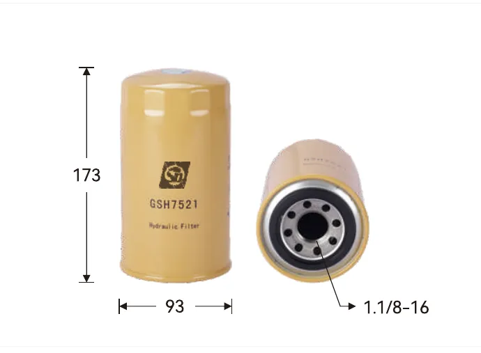 GSH7521 Filtro hidráulico Altura (mm) 173, Diámetro exterior (mm) 93, Rosca 1.1/8-16