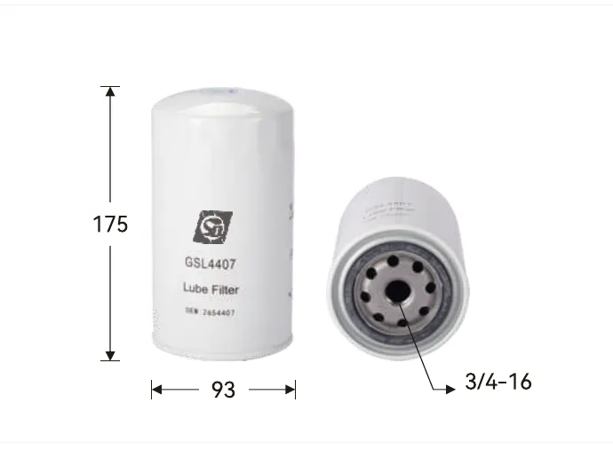 GSL4407 Oil filter Height (mm) 175, Outer diameter (mm) 93, Thread 3/4-16