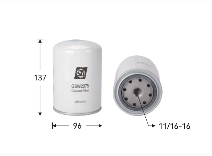 GSW2075 Coolant filter Height (mm) 137, Outer diameter (mm) 96, Thread 11/16-16